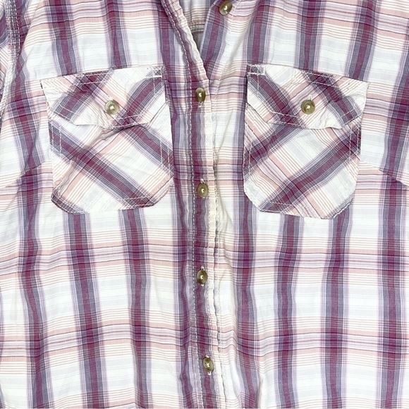 Carhatt Purple and Ivory Plaid Button Up Shirt US S (4/6) - Picture 5 of 7
